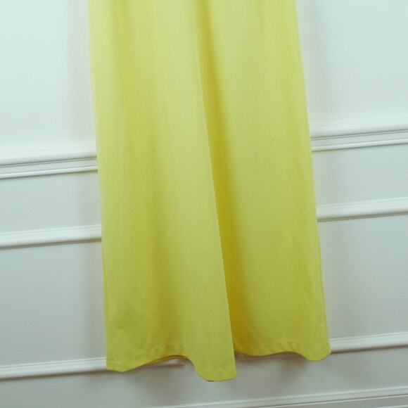 Vintage S M Dress 70s Maxi Butter Yellow Prairie Cottagecore Modest Floral Hippy - Picture 3 of 9